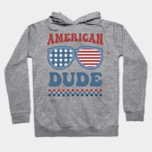 4th of July American Dude Retro Patriotic Hoodie